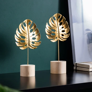 

NORDICO DECOR HOME FIGURINES INTERIOR GINKGO LEAVES DECORATION ORNAMENTS MODERN ART OFFICE DESK DECORATION LIVING ROOM GIFTS