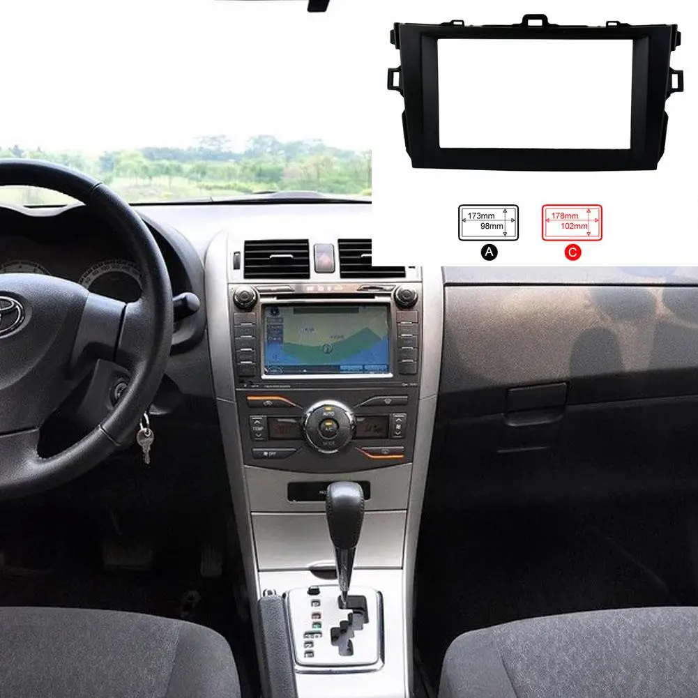 

Yiwa 2DIN Car Refitting Radio Stereo DVD Frame Fascia for Toyota Corolla(08~10) Dash Panel Installation Kits