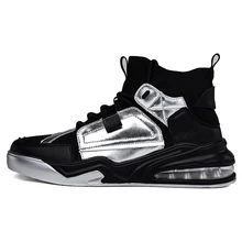 IGxx/высокие ботинки для мужчин; кроссовки на воздушной подушке; Повседневная дышащая обувь из искусственной кожи и сетчатого материала; Мужская мотоциклетная обувь на плоской подошве со шнуровкой; Цвет Черный