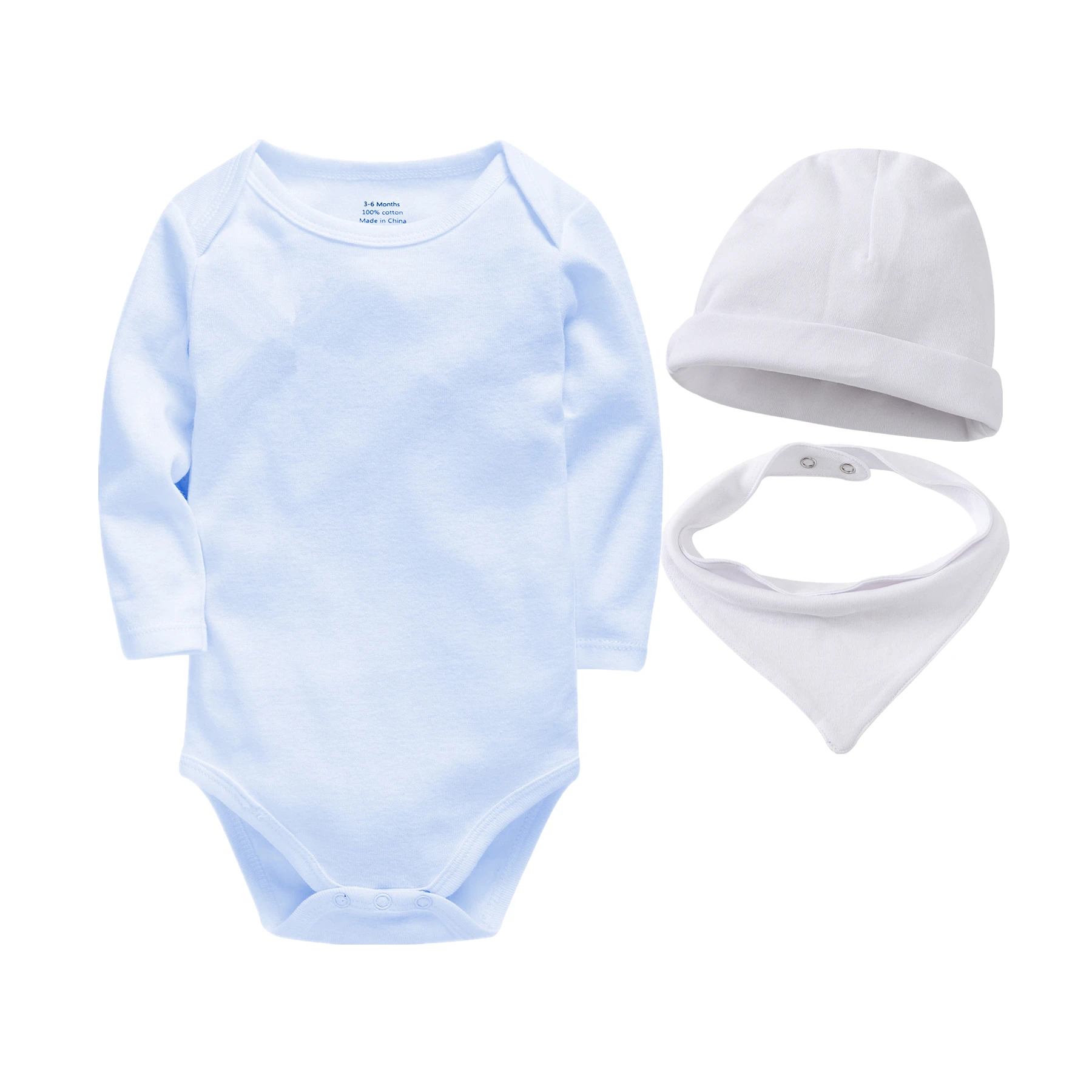 Baby Baby Sleepsuit long sleeve babies plain romper bodysuit 100% ...