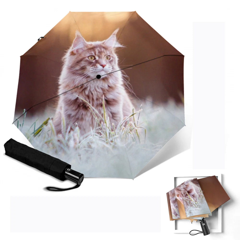 YSA1587 Открытый Parapluie водонепроницаемый полностью автоматический зонт компактная защита анти-УФ три складные солнцезащитные зонты для мужчин и женщин - Цвет: YSA1587