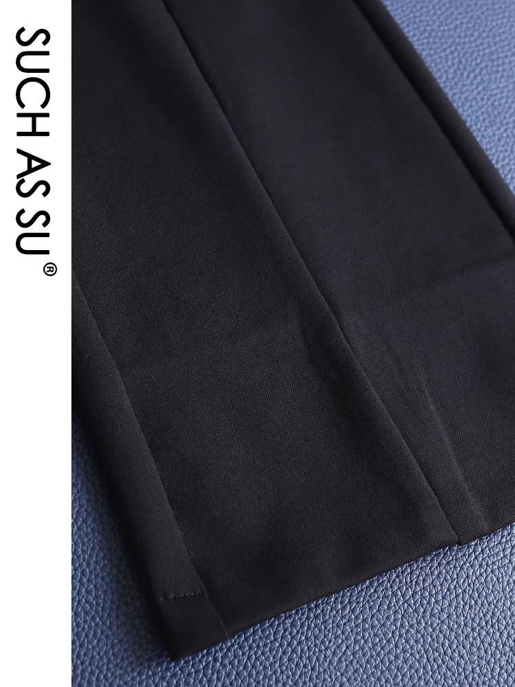 Новые Вязаные расклешенные женские брюки осень зима черные эластичные с высокой талией Лоскутные Длинные брюки M-4XL размера плюс расклешенные брюки