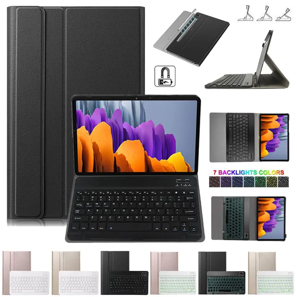 Tablet Keyboard Magnetic Case For Samsung Galaxy Tab A7 10.4 Inch 2020 T500 T505 Wireless Light Bluetooth Keyboard Stand Cover