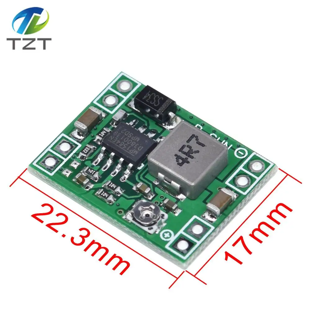 TZT ультра-маленький размер DC-DC понижающий модуль питания MP1584EN 3A Регулируемый понижающий преобразователь для Arduino Замена LM2596