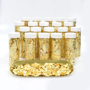 

Yiwumart Edible Art Gold Leaf Cakes Decorative Flakes Kitchen Foil Paper Nail Food Home Facial Mask Gilding Party Decor 20 Jars