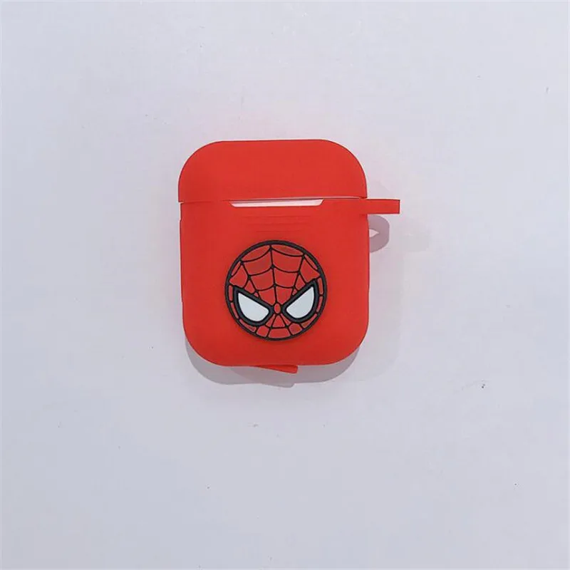 Marvel мультфильм аниме Airpods силиконовый чехол Супермен, супергерой Человек-паук Бэтмен, Железный человек Bluetooth гарнитура зарядное устройство силиконовый чехол