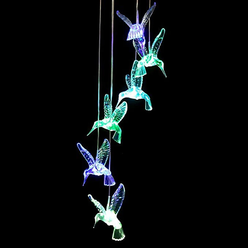 

HOT Solar Powered LED Wind Chime String Light Color Changing Hanging for Home Garden NDS66