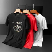 Pull brodé de petite abeille coréenne, sans col, motif Animal, pour loisirs d'été, T shirt à manches courtes noir pour jeunes