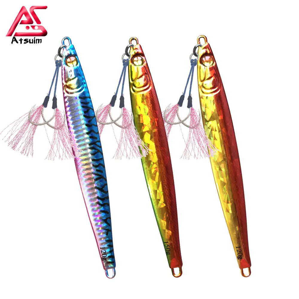 

AS Glow Fast Jigging Lure 120g150g180g Metal Vertical Sinking Fishing Jigs Speed Falling Jig Artificial Baits Fishing Tackle