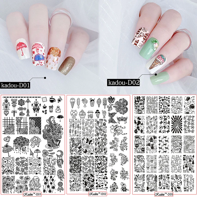 

1Pc 9.5*14.5cm Nail Stamping Plate Big Size Manicure Nail Art Image Plate Stencils Template DIY Stamping Template D0256