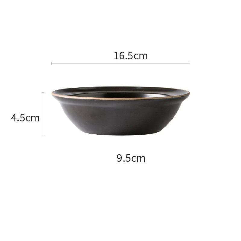 Kinglang Morandi обеденная тарелка керамическая миска овсянка большая миска для лапши творческая личность фруктовый салат макароны блюдо - Цвет: Black Noodle Bowl