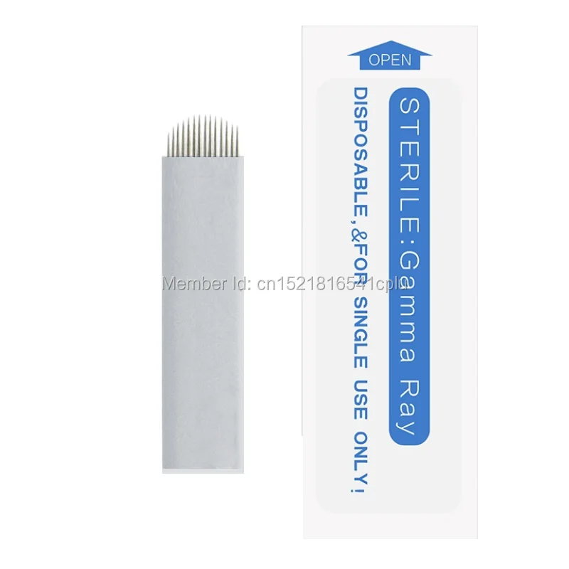 

500pcs Stainless Steel Laminas Tebori 14U for Permanent Makeup Microblading Needles for Eyebrow Lip Tattoo Blades for Manual Pen