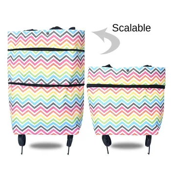 

Women Foldable Large Shopping Bags Trolley Clip-To-Cart Grocery Shopping Totes Portable Reusable Foldable shopping cart