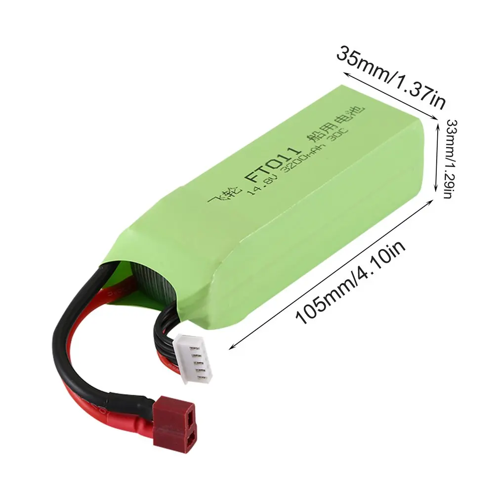 3200MAH 14,8 V 30C RC лодка T Plug Lipo-battery перезаряжаемая батарея для FT010 FT011 высокоскоростная лодка с дистанционным управлением
