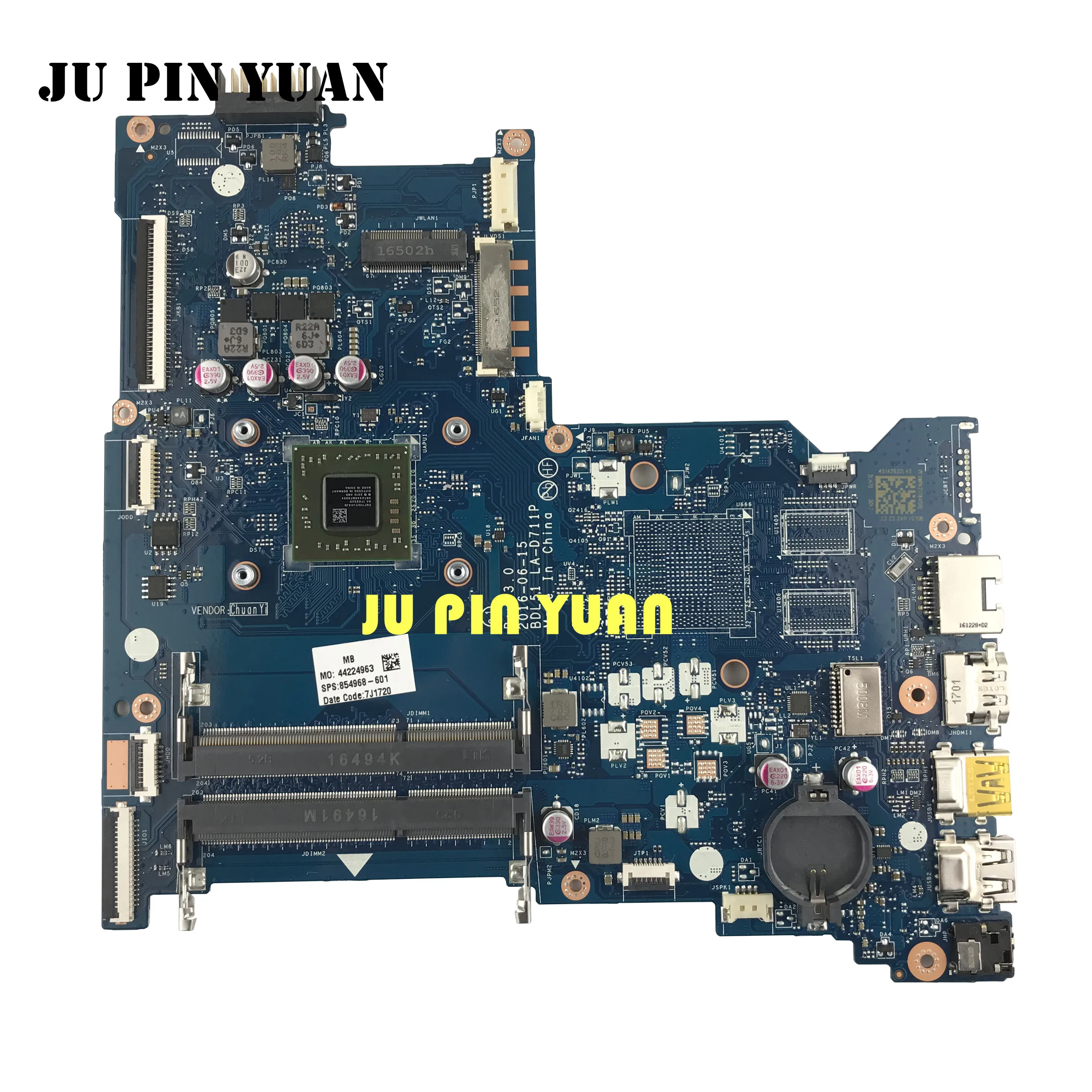 Материнская плата для ноутбука HP 15-ba021cy 854968-601 854968-001 материнская BDL51 LA-D711P