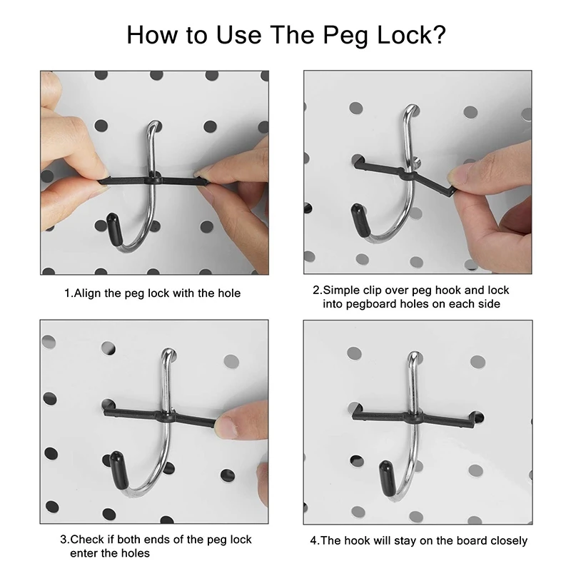 Pegboard Крючки ассортимент, 54 шт. Pegboard крюк Органайзер аксессуары набор с 20 шт. колышек замки