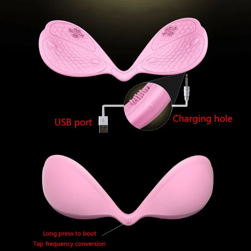  Electric Breast Massager USB Rechargeable Wireless Invisible 16 Mode Mobile Phone Control Anti Ches