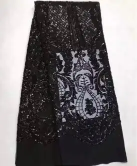 

french net lace fabric SYJ-0 with fashionable sequins embroidered tulle lace fabric for bridal dress