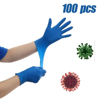 

SGODDE 100 Pcs Nitrile Disposable Gloves Powder Free Rubber Latex Free Sterile Gloves for Picnic Food Hygiene House Cleaning
