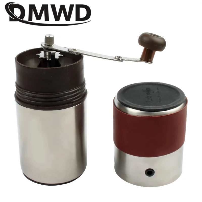 DMWD ручная черная кофеварка машина для эспрессо мини кофемолка зерен уличная