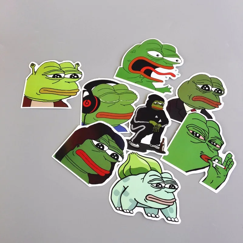 8 шт./компл. Pepe наклейка лягушка наклейки Лот интернет мемы художественный дизайн