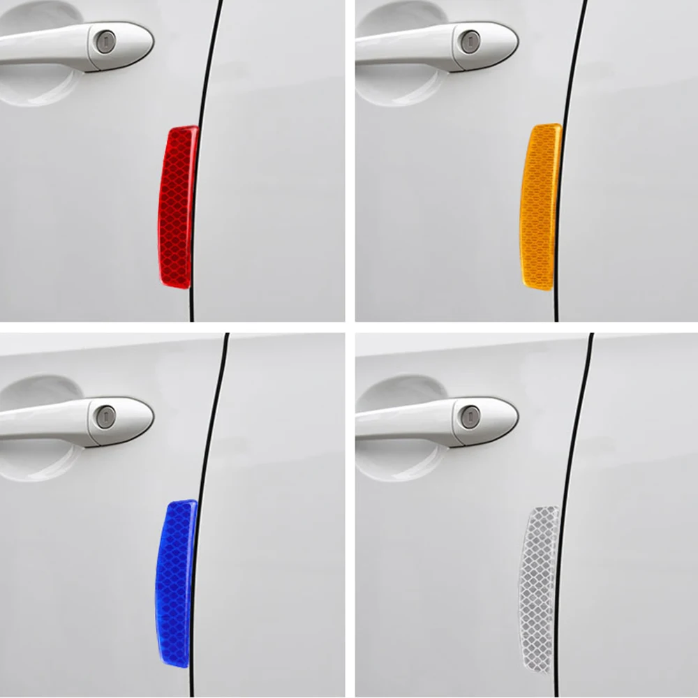 

Car Door Sticker Decal Reflective Tape Auto Accessory Safety Warning Light 4Pcs/set Reflective Warning Strip Stickers