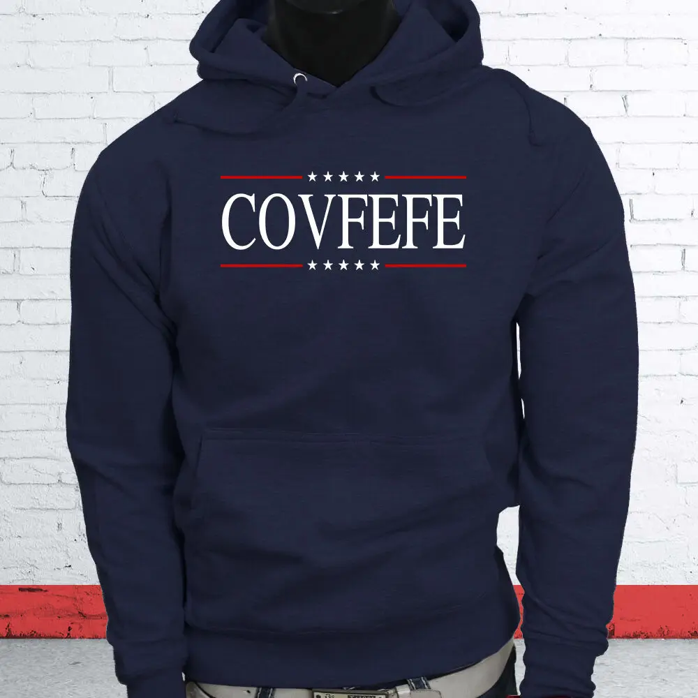 COVFEFE TWEET в матче смешной мем TRUMP TREND мужская темно синяя Толстовка с