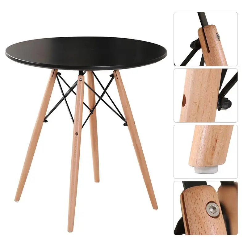 Leisure Tables Round Scandinavian Style Solid Wood Simple Coffee Home Kitchen Non-slip Table Legs Study Dining HWC | Мебель