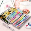 Seamiart 50/72/90/100 Color Solid Watercolor Paint Set Basic Neone Glitter Watercolor Pigments for Drawing Art Paint Supplies 1