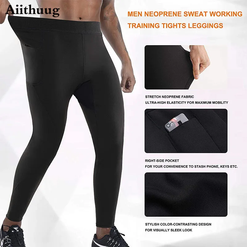 Aiithuug Men's Neoprene Sweatpants Athletic Sauna Sweat Jogger Pants  Running Workout Sports Leggings with Pocket Body Shapers - AliExpress