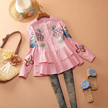 

Sweet Shirts Women Cotton Wild Casual Summer New 2020 Long Sleeves Ladies Blouses and Tops Korean Style Women Clothing