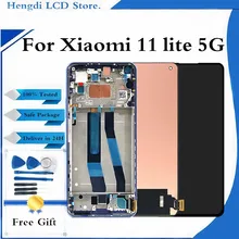 Ensemble écran tactile LCD avec châssis, pour Xiaomi Mi 11 Lite M2101K9G 5G=
