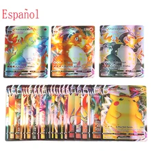 New Pokemon Collection Cards 100GX 100VMAX Spanish Version Trainer Energy Shining Card Battle Game EspaƱol Kids Toys Gifts