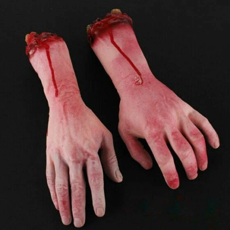 Кровавый ужас страшный Хэллоуин реквизит поддельный Отрубленный в жизнь размер рука дом 22-23 см