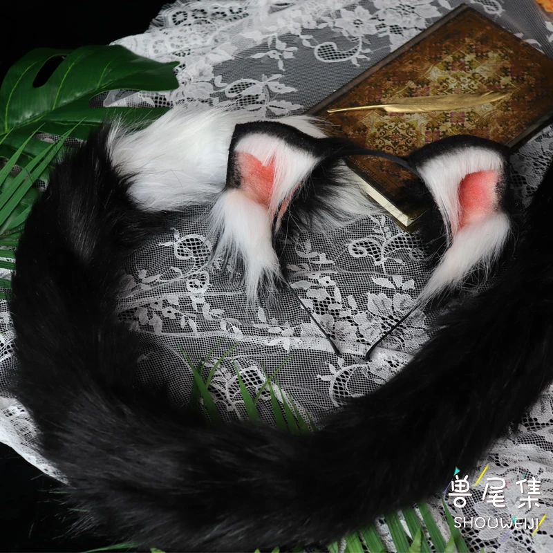 

MMGG Новый ручной работы совпадающие уши кошачий хвост косплей Лолита стиль костюм аксессуары на заказ только хвост
