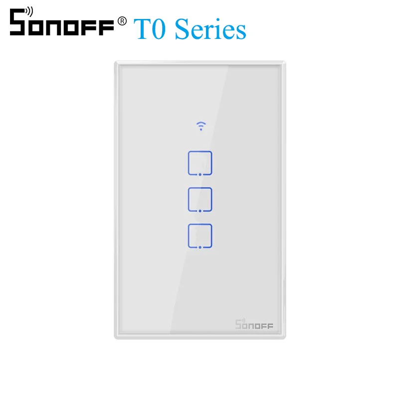 Умный настенный выключатель Itead Sonoff T0 1/2/3 Панель дом умный светильник работает с