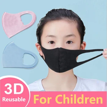 

New Kids Children Ice Cotton Mouth Face Mask Respirator Breathable Washable Reusable Dustproof Face Cover Masks For Boys Girls