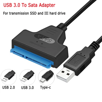 

USB 3.0 SATA 3 Cable Sata to USB 3.0 Adapter Up to 6 Gbps Support for 2.5 Inch External SSD HDD Hard Drive 22 Pin Sata III Cable