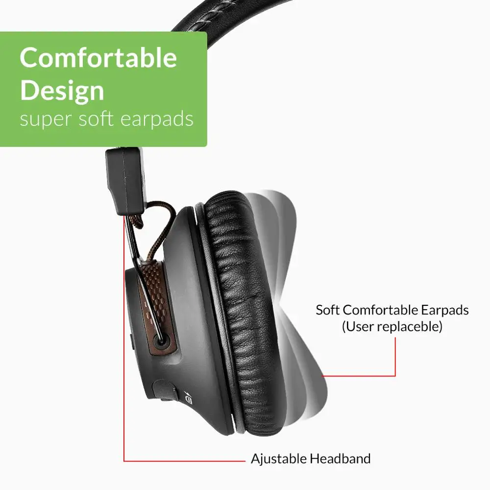 Avantree AS9M Bluetooth Over Ear Headphones with