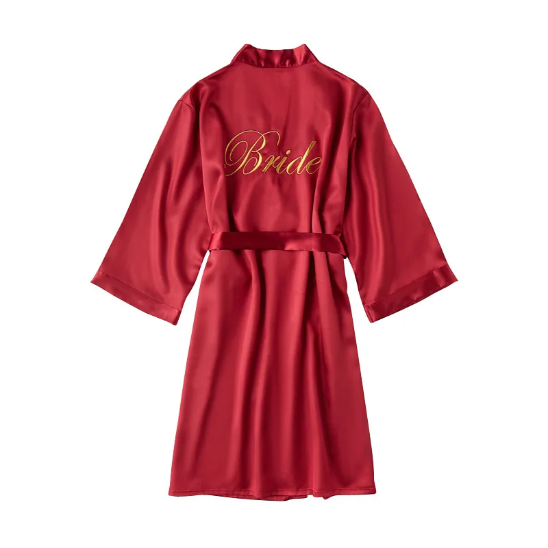 Women Sleepwear Sexy Bathrobe Wedding Bride Bridesmaid Robes Dressing Gown Nightgown Pijama Flower Kimono