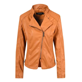 

Motorcycle PU Leather Jacket Women 6 Color Zipper Outerwear Winter And Autumn New Fashion Coat jacket New 2019 Coat HOT