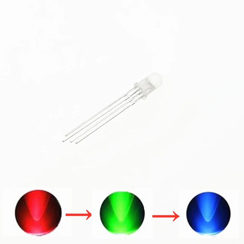 LED RGB 5mm Clear CA (5-Pack)