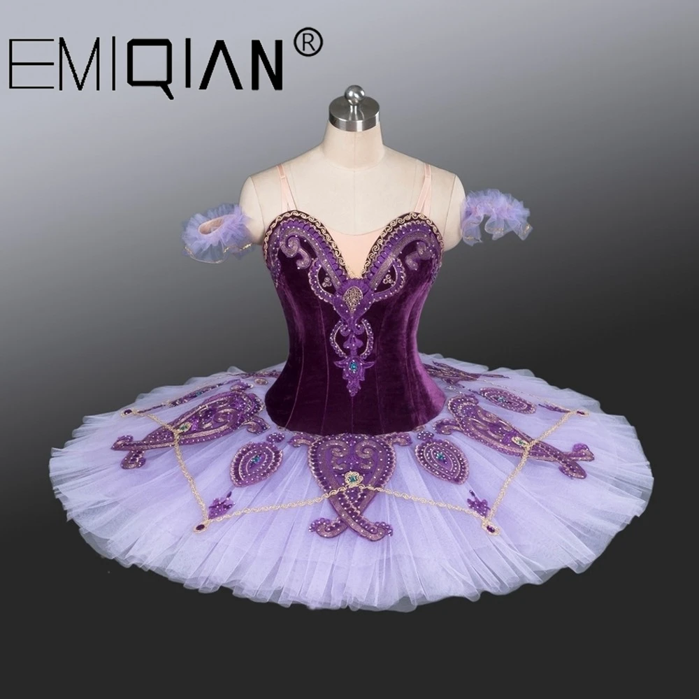 Женское профессиональное балетное платье, балерина, блинная пачка, фиолетовая профессиональная балетная пачка - Цвет: Standard Size