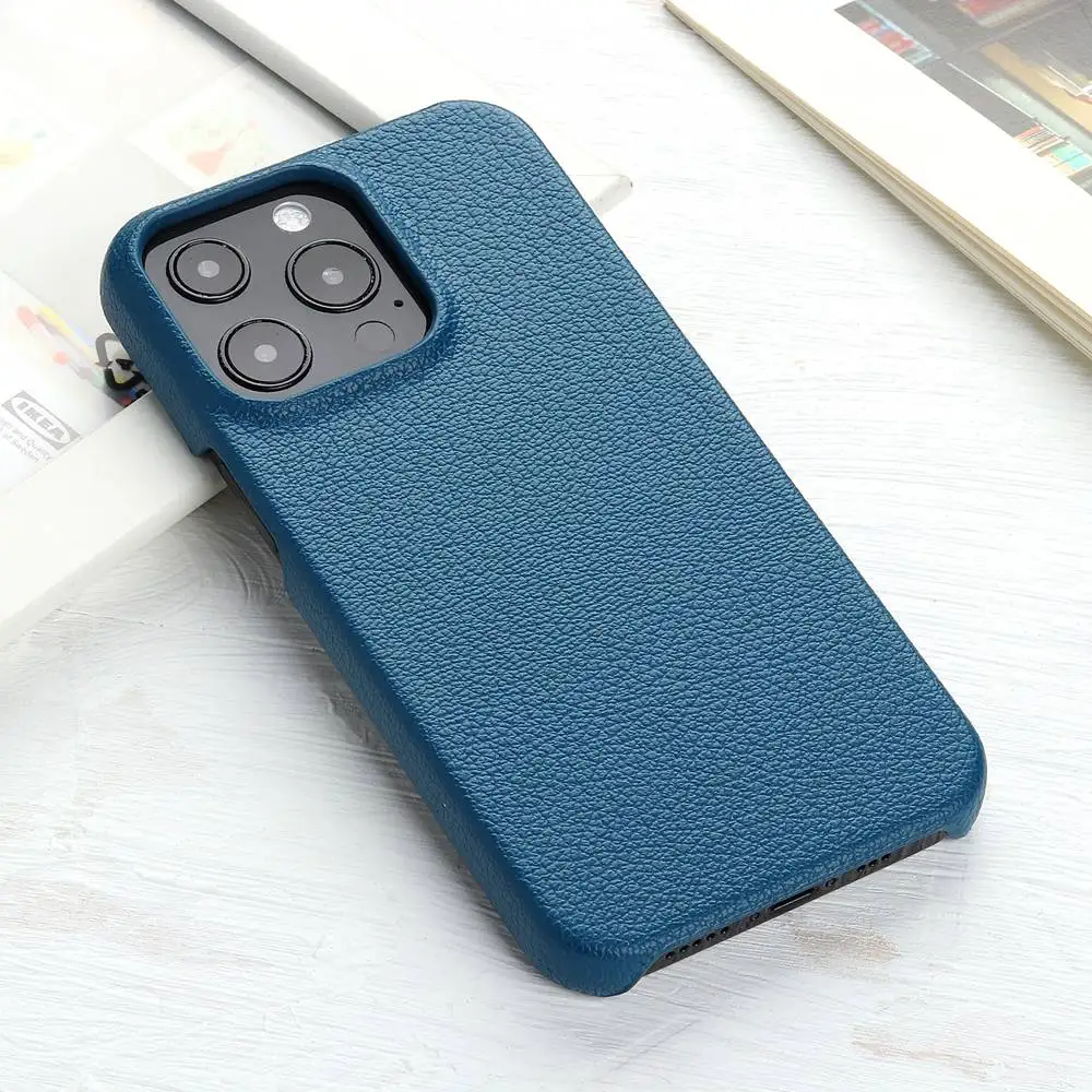 thumbnail image 1 of Funda de piel con grano de lichi para iPhone 16, 14, 15, 13, 11, 12 Pro Max, 13 Mini, XR, X, XS Max, 14 Plus, carcasa trasera, 1 of 5