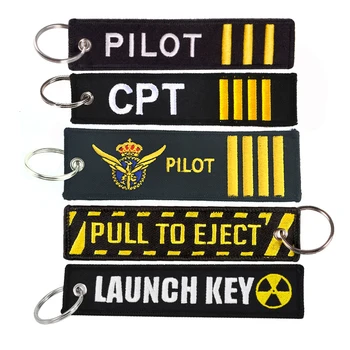 

5 PCS Pilot Key Chains Embroidery Launch Key Ring Chain for Aviation Gifts Remove Before Flight Fashion Jewelry Accessories