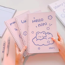 

Cartoon Notebook Student Minimalist Coil Hand Account Loose Spiral Notebook Cute Bear Notebook