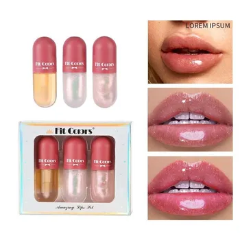 

3Pcs Plant Extract Lip Oil Liquid Plump Moisturizing Essence Enhancer Plumper Reduce Fine Lines Increase Lip Elasticity Lip Care