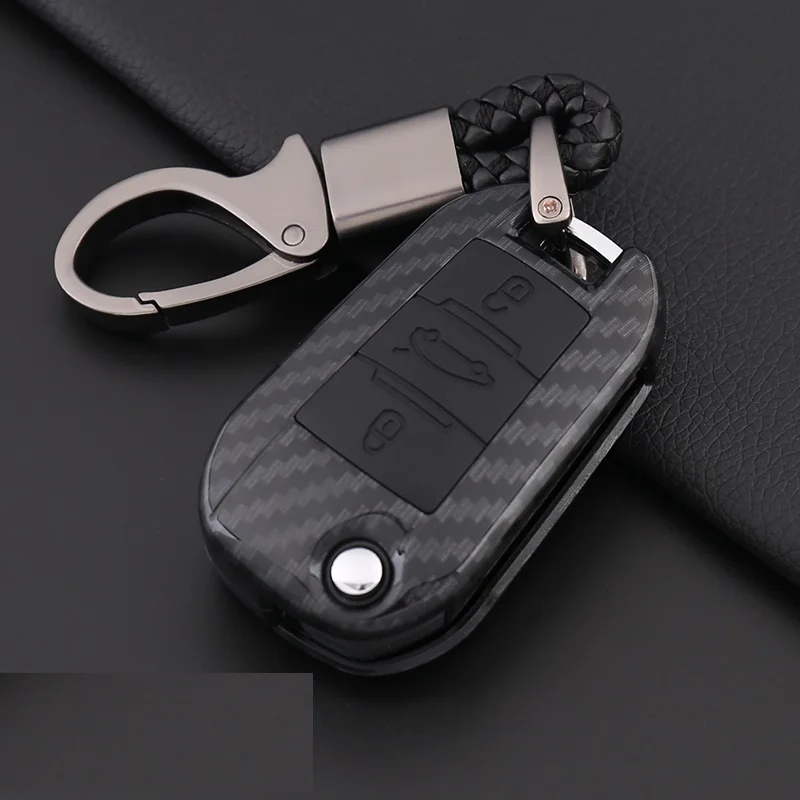 Чехол из углеродного волокна ABS для автомобильных ключей, чехол для ключей, держатель для peugeot 208 308 508 3008 5008 для Citroen C4 Picasso DS3 DS4 DS5 DS6