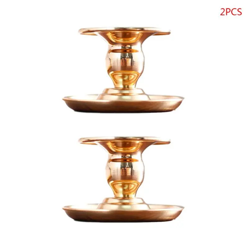 

2pcs Rose Gold Plated Candle Base Holder Candlestick Pillar Stand Christmas Party Home Decor