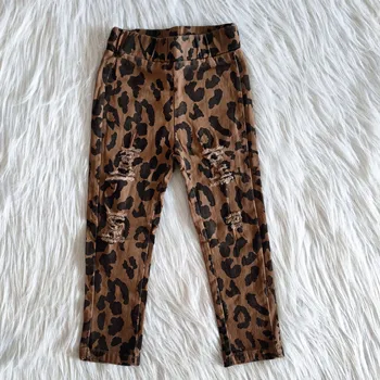 

Stright brown leopard pattern jeans for baby girl